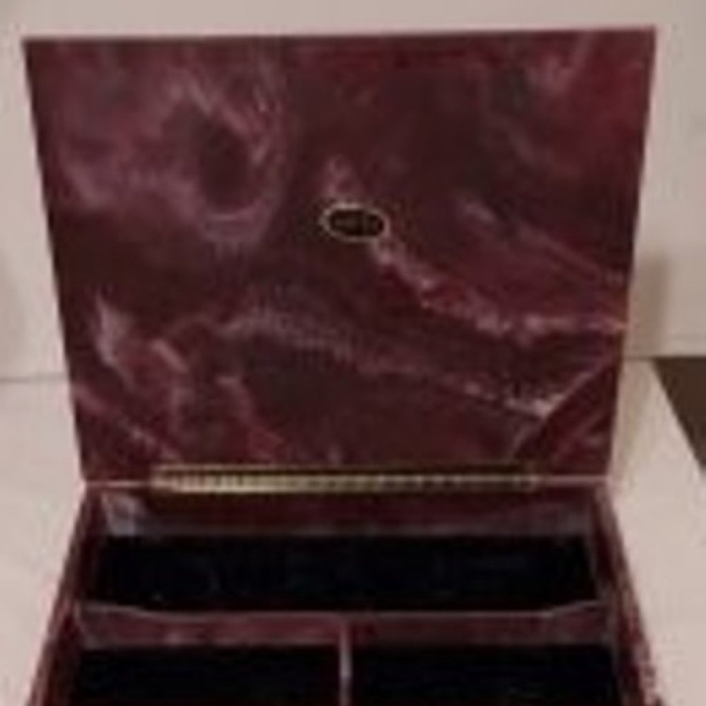 VTG Large Somans Jewelry box Genuine Incolay Stone  made USA - Picture 5 of 16
